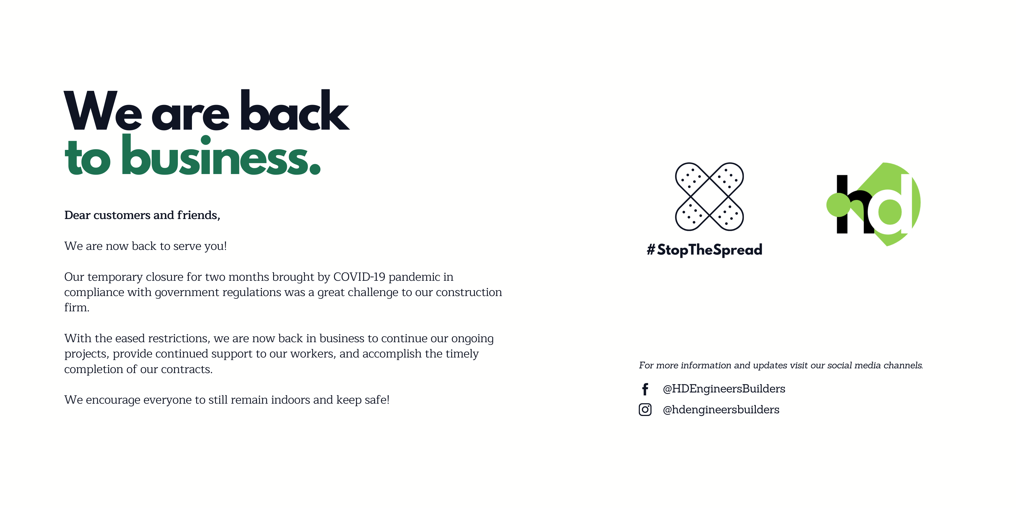 We are back to business! - Cover Image