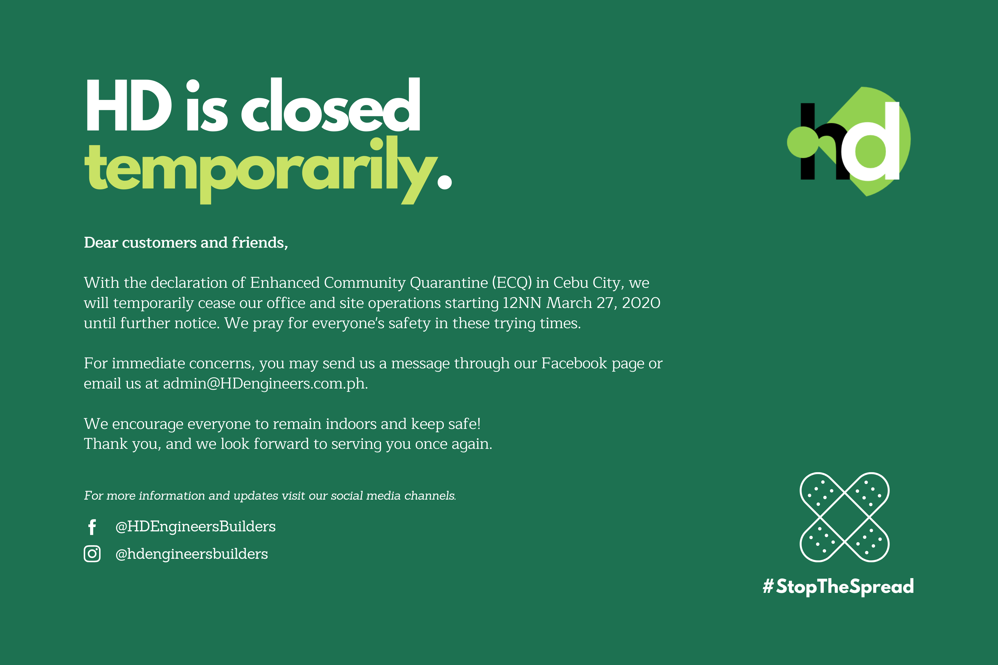 We are temporarily closing - Cover Image
